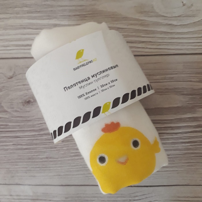 Полотенце Муслиновое BABYPELENKI 30*30 см Птенчик