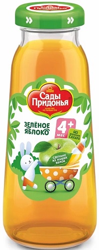 Сады Придонья Сок Зеленое яблоко 0,2л стекло