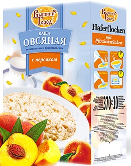 Вышний город Каша Овсяная Персик №10пак 370г моментального пригот.