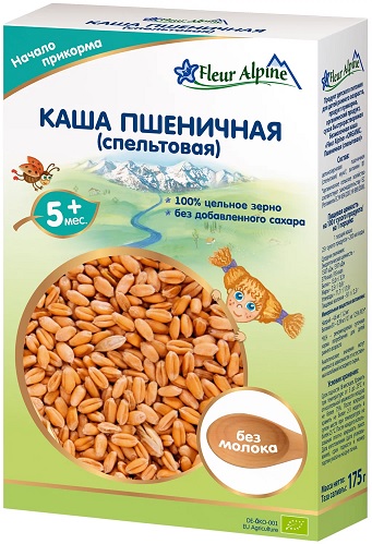 Fleur Alpine Каша безмолочная Пшеничная (спельтовая) 175г с 5 мес