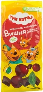 Три кота мармелад желейный с Вишней в горьком шоколаде 105г