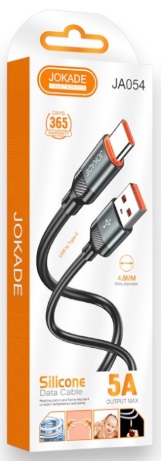 Зарядное устройство USB Type-C Jokade JA054 5A Mini Silicone Cable черный