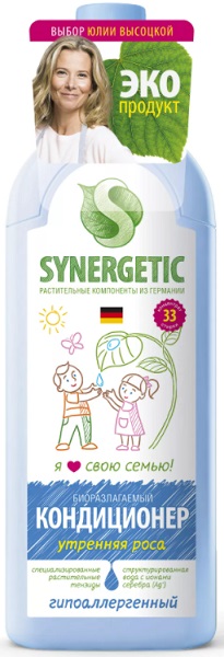 SYNERGETIC Кондиционер ополаскиватель для белья Утренняя роса 1 л