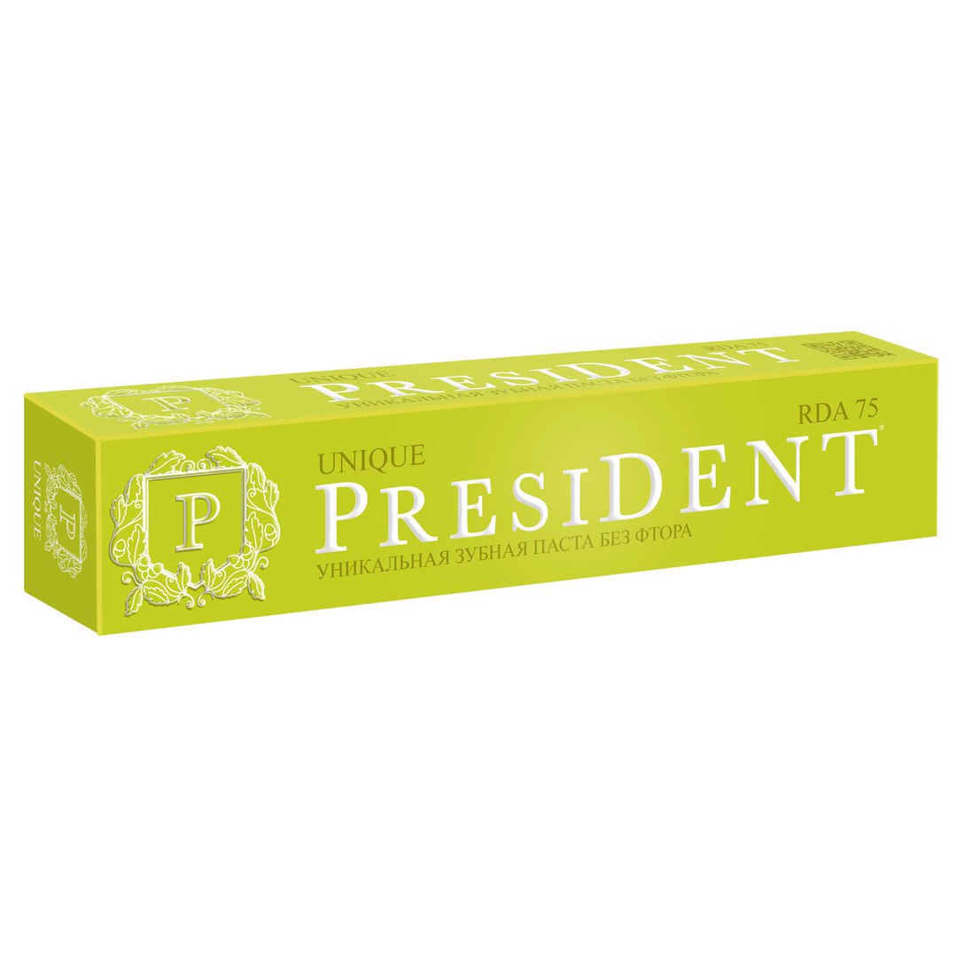 Зубная паста PRESIDENT Unique Без фтора 50мл