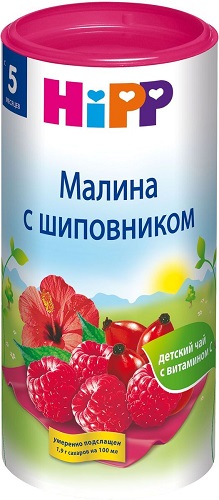 Хипп Чай детский Малина шиповник 200г. гранулиров. с 5мес. Hipp