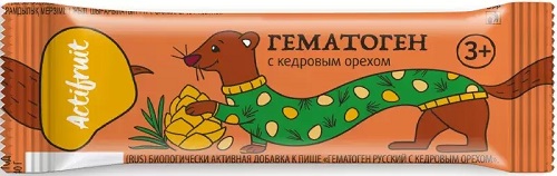 Actifruit Гематоген с Кедровым орехом 40г. 