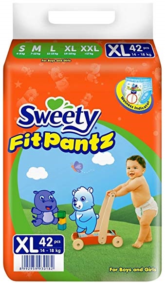 Трусики-подгузники для детей SWEETY Fit Pantz XL42 (14-18 кг) 42шт