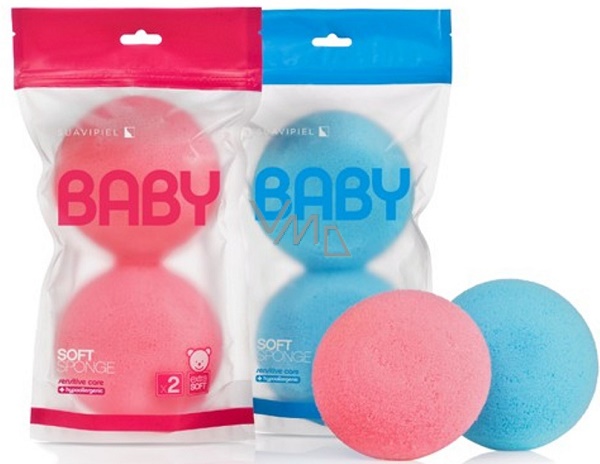 Губка для купания малыша SUAVIPIEL BABY мочалка для детей 2 шт