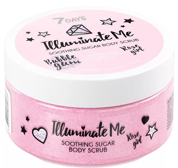 7 Days Illuminate me Смягчающий сахарный скраб для тела Rose girl 220 гр
