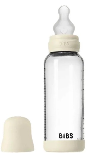 Бутылочка для кормления стеклянная Bibs Ivory 240мл силиконовая соска арт.50201216