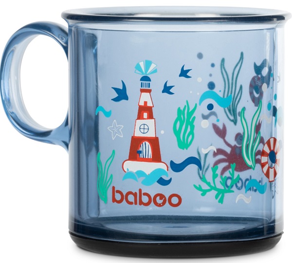 BABOO Чашка Marine с антискользящим дном 12м+ синий 170 мл