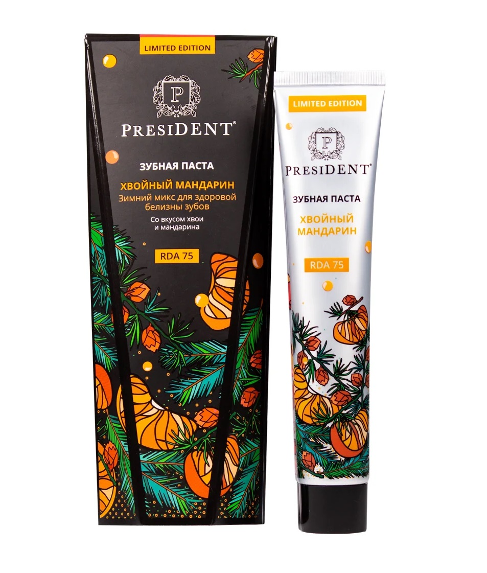 Зубная паста PRESIDENT Хвойный Мандарин 75мл (Limited Edition)