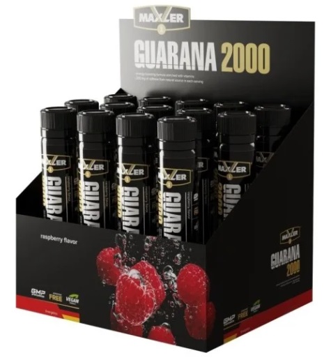Maxler Гуарана Energy Storm Guarana 2000 25мл №14амп. Малина (Упаковка)