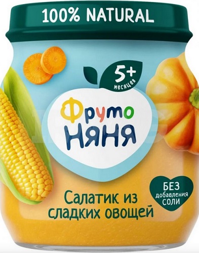 ФрутоНяня Пюре Салатик из сладких овощей 110г стекло с 5 мес. 