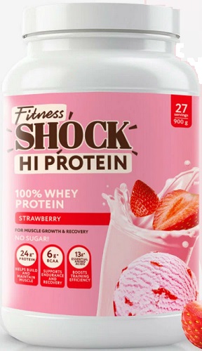 FitnessSHOCK Белковый Коктейль 900г Клубника  &