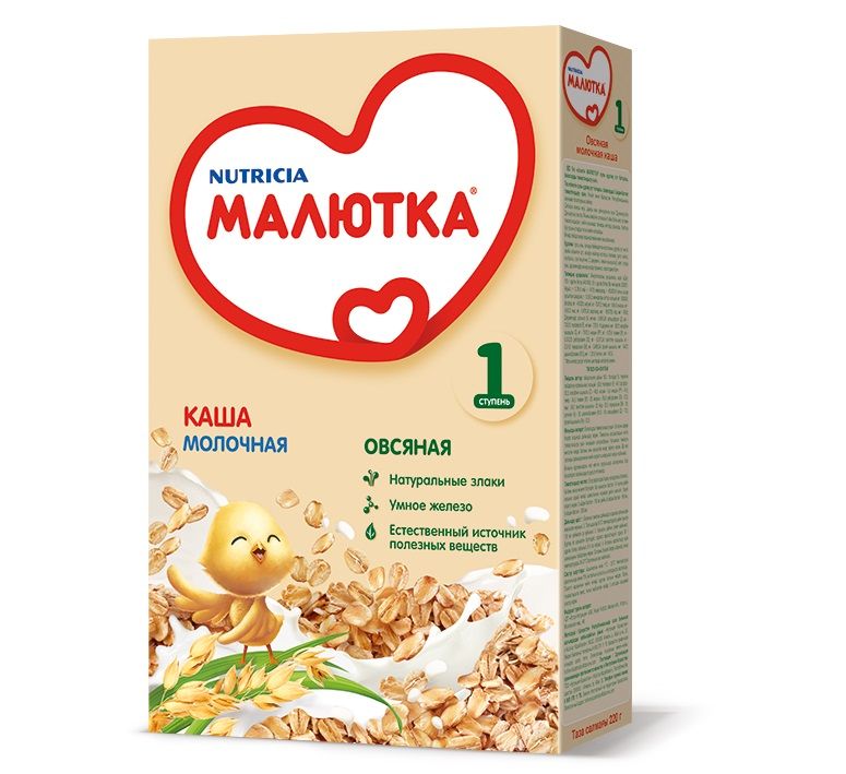 Малютка Каша молочная Овсяная 220г. с 5 мес