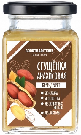Goodtraditions Сгущенка Арахисовая 240г стекл. без сахара