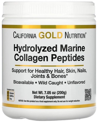 California Gold Nutrition Гидролизованные пептиды морского коллагена 200г  