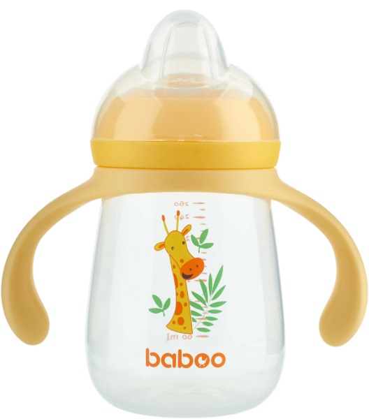 Поильник 6м+ BABOO Safari с силиконовым носиком 260 мл желтый