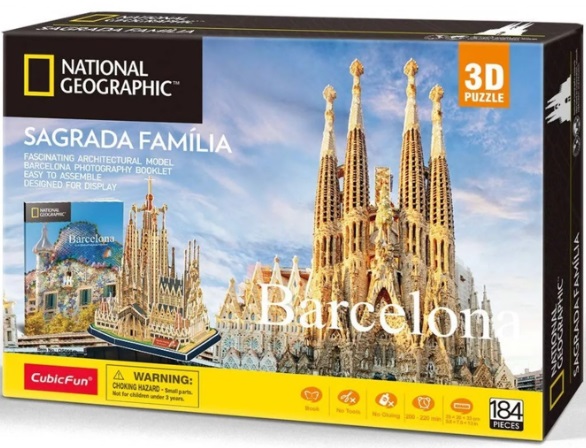 3D Пазл Барселона Храм Святого Семейства 184 деталей CUBIC FUN арт. DS0984h