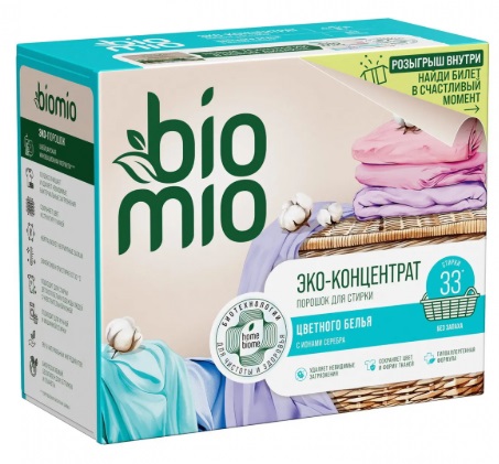 Bio Mio Универсальный Colors & Whites порошок концентрат для стирки цветного и белого белья 1000гр