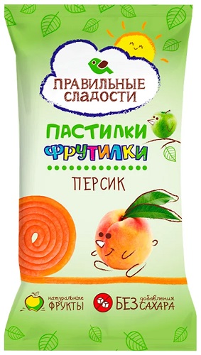 Пастилки Фрутилки Персик 15г Правильные Сладости 
