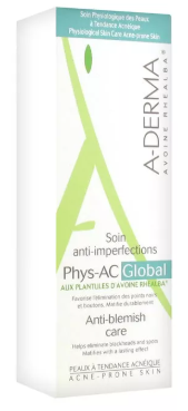 A-Derma PHYS-AK GLOBAL Крем комплексный от акне 40 мл