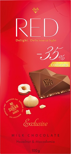 Red Delight Шоколад Молочный с фундуком и макадамией 100г без сахара