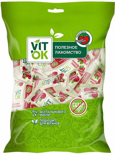 VitOk Конфеты неглазир. Клюква-Брусника 500г 