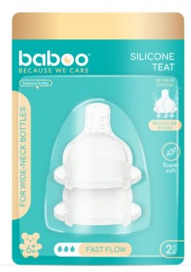 Соска молочная BABOO 6м+ ( 2 шт ) ш/г