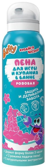 Baffy Мусс пена для купания в ванной Купайся весело! розовая 200мл