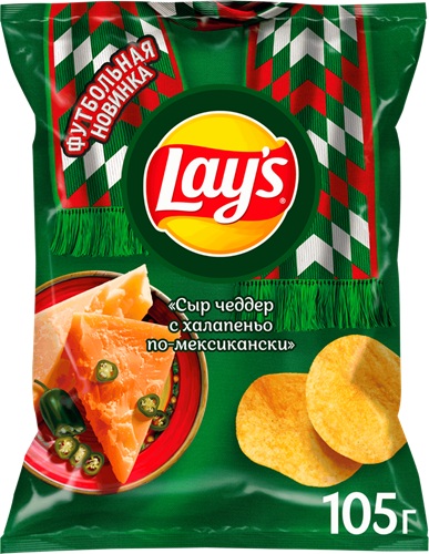 Чипсы Lays Сыр Чеддер с халапенью по-мексикански 105г  &