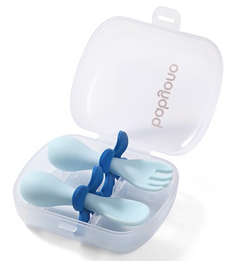 Ложка и Вилка с ограничителем в футляре BABYONO 12м+ арт.969/03 (цв.в асс.)