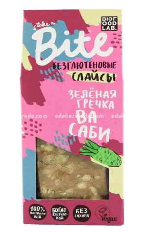 Bite Слайсы зеленая гречка васаби 100 г