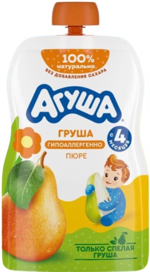Агуша Пюре Груша 90г БЕЛ Пауч