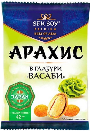 Сэнсой Премиум Арахис жареныйв глазури со вк.Васаби 42г