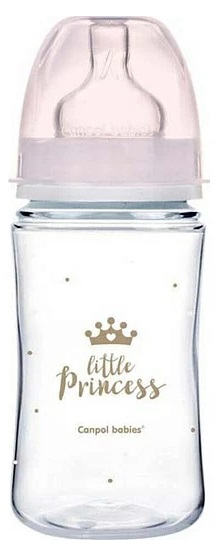 Бутылочка пластиковая антиколиковая CANPOL BABIES с ш/г 240 мл 3м Royal Baby арт.35/234 pink