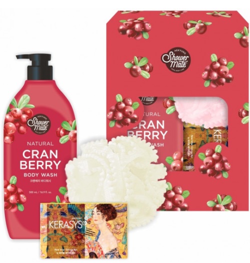 Подарочный набор Shower Mate Natural Клюква гель для душа+мыло+мочалка