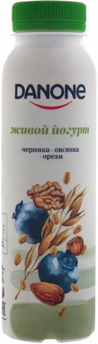 Данон Йогурт питьевой Черника-овес-орехи 270г