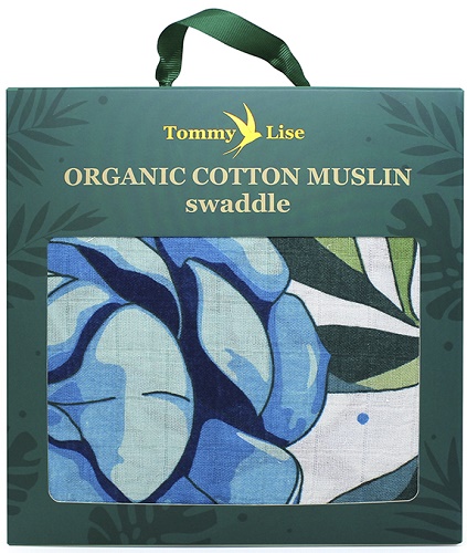 Пеленка детская муслиновая TOMMY LISE Azure Blossom 120*120 ref.701304