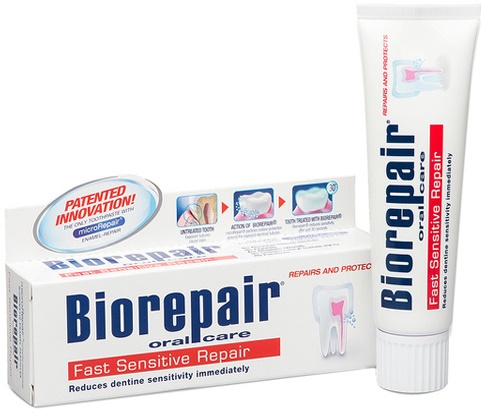 Зубная паста BIOREPAIR Fast Sensitive Repair 75 мл реминерализирующая эмаль