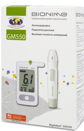 Глюкометр BIONIME GS550 контроль уровня глюкозы в крови 