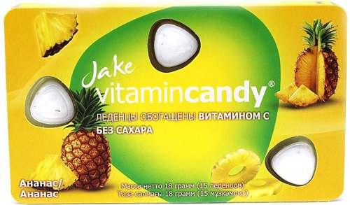 JAKE Vitamincandy Леденцы Ананас 18 г №15 #&