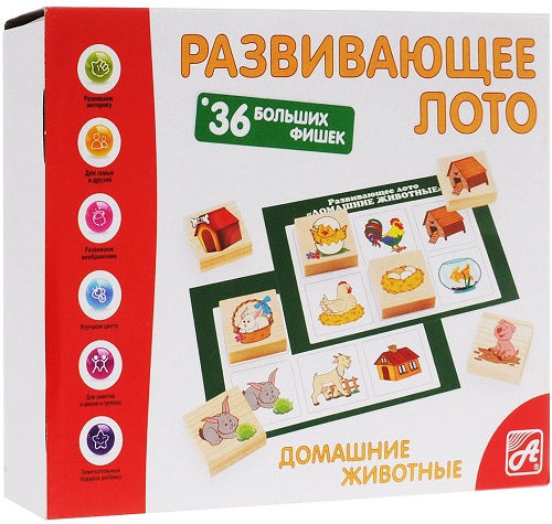 АНДАНТЕ 3+ Развивающее лото Домашние животные арт.Д462а