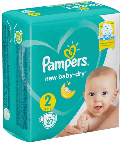 Подгузники для детей PAMPERS New baby-dry №2 (4-8кг) 27шт