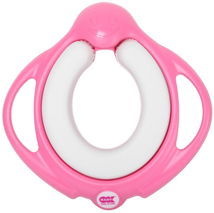 Накладка на унитаз детская OK BABY Pinguo Soft арт.825 розовый с ручками