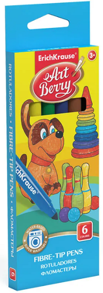 Фломастеры Art Berry Super Tip Super Washable 6 цветов