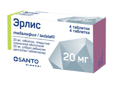 Эрлис табл. 20мг №4 ( тадалафил )