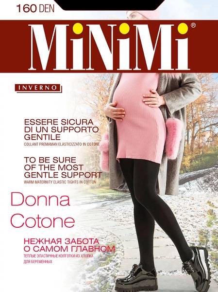 MINIMI Колготки для беременных 160 den Donna Cotone Nero 4-L