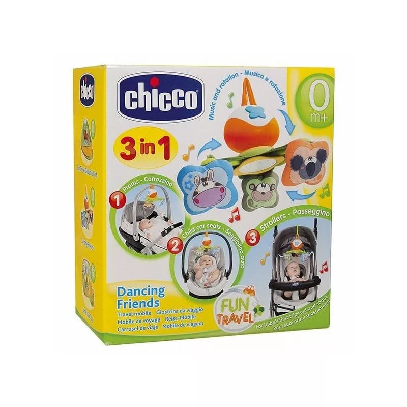 CHICCO Игрушка на коляску 3 в 1  "Dancing friends"+0 мес